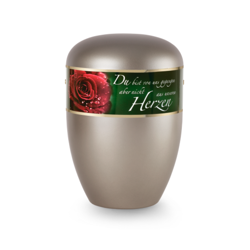 Edition Poesie, perlmutt fumé , Rose, Du bist von uns gegangen…,  biol. abbaub.
