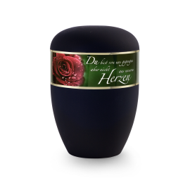 Edition Poesie, Samtton tiefschwarz , Rose , Du bist von uns gegangen…,  biol. abbaub.