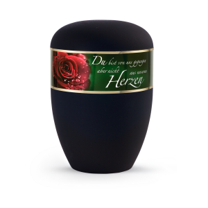 Edition Poesie, Samtton tiefschwarz , Rose , Du bist von uns gegangen…,  biol. abbaub.