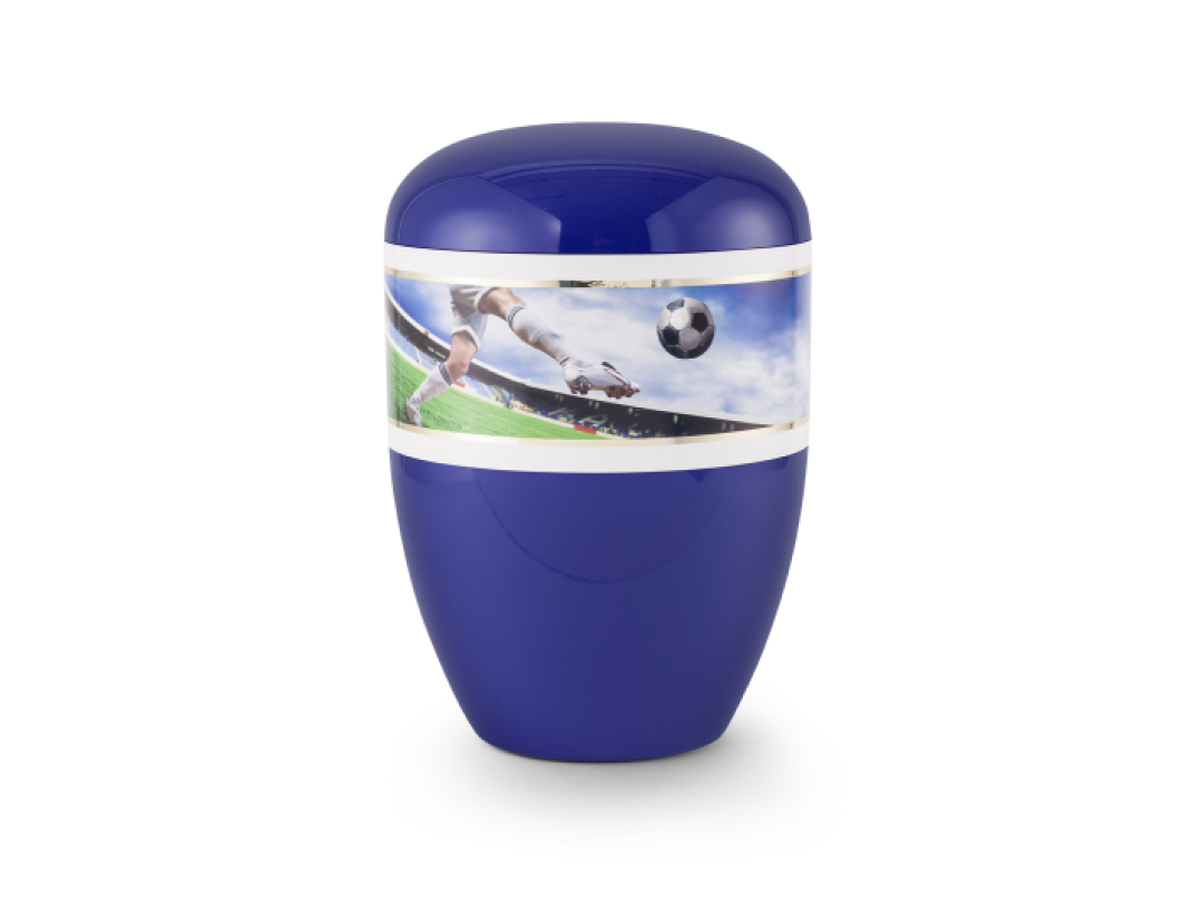 Editon Fußball, blau / weiß, Fußballband, biol. abbaub. Editon Fußball, blau / weiß, Fußballband, biol. abbaub.