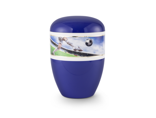 Editon Fußball, blau / weiß, Fußballband, biol. abbaub.