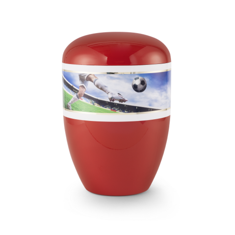 Editon Fußball, rot / weiß, Fußballband, biol. abbaub.