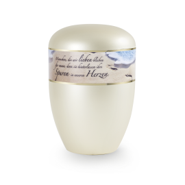 Edition Poesie, perlmutt champagner , Fußspuren im Sand, Menschen, die wir lieben…,  biol. abbaub.