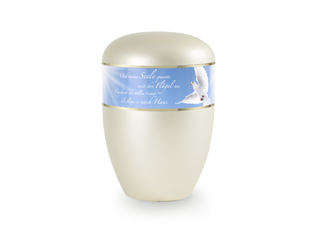 Edition Poesie, perlmutt champagner , Taube, Und meine Seele spannte…,  biol. abbaub. Edition Poesie, perlmutt champagner , Taube, Und meine Seele spannte…,  biol. abbaub.