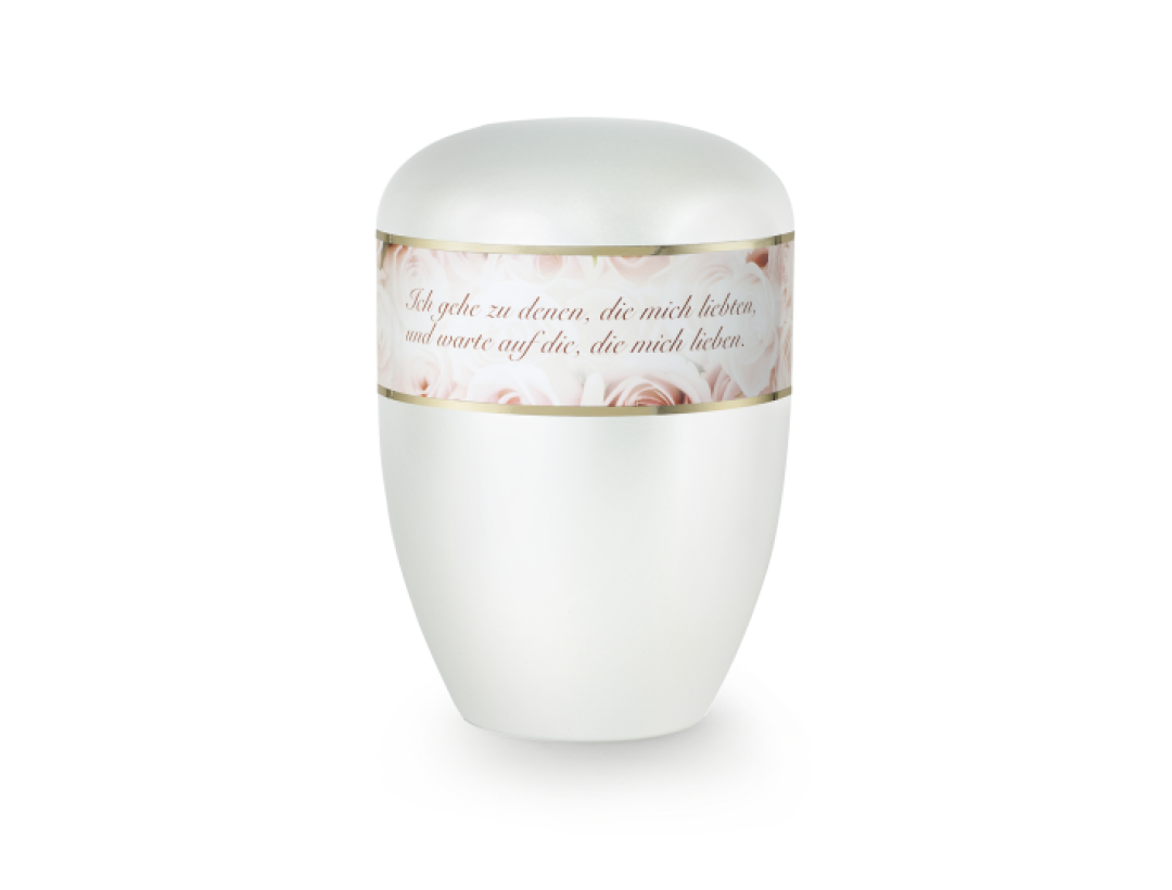 Edition Poesie, perlmutt , Rosen, Ich gehe zu denen…,  biol. abbaub.