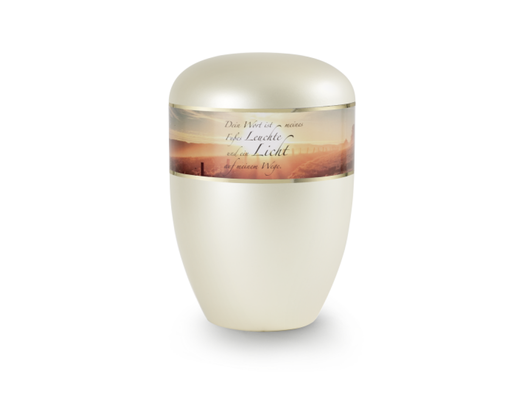 Edition Poesie, perlmutt champagner , Sonnenaufgang, Dein Wort ist meines Fußes…,  biol. abbaub. Edition Poesie, perlmutt champagner , Sonnenaufgang, Dein Wort ist meines Fußes…,  biol. abbaub.