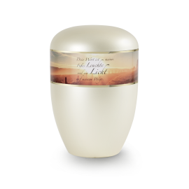 Edition Poesie, perlmutt champagner , Sonnenaufgang, Dein Wort ist meines Fußes…,  biol. abbaub. Edition Poesie, perlmutt champagner , Sonnenaufgang, Dein Wort ist meines Fußes…,  biol. abbaub.