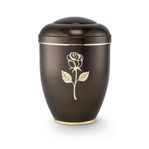 Edition Creatio, perlmutt chocolat, Fuß poliert, Kreuz mit Rose