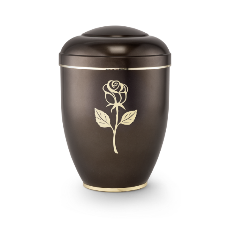 Edition Creatio, perlmutt chocolat, Fuß poliert, Kreuz mit Rose