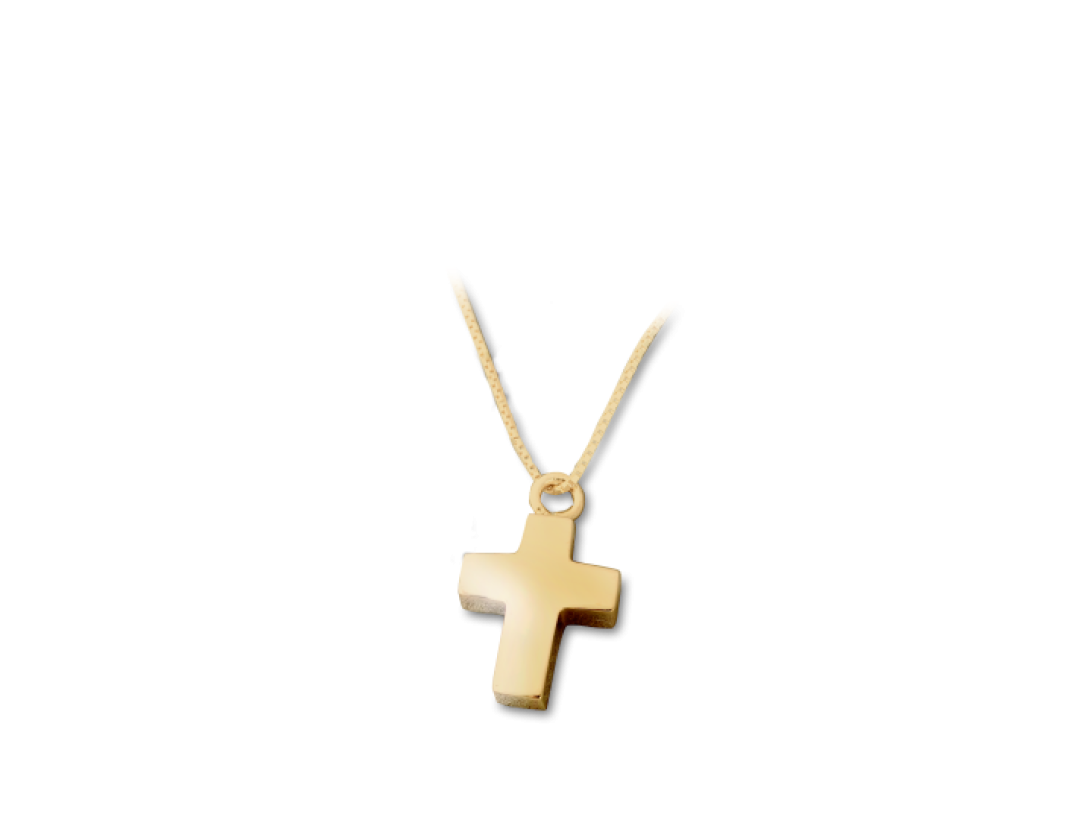 Am-Urn-Let, vergoldetes Sterlingsilber in Samtdose Kreuzform