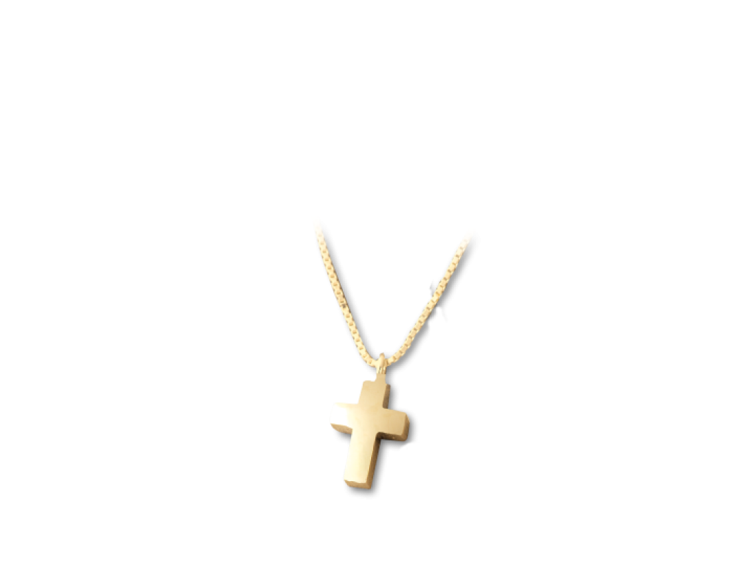 Am-Urn-Let, vergoldetes Sterlingsilber in Samtdose Kreuzform kleine Ausführung