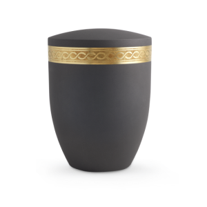 Edition Krypta, Samton Anthrazit, mattgoldenes Unendlichkeitsdekor altgolden eingefasst, biol. abbaub.