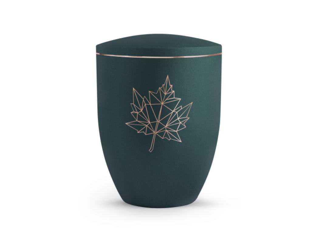 Edition Geometric, velvet petrol, kupferfarbenes Motiv Ahornblatt Edition Geometric, velvet petrol, kupferfarbenes Motiv Ahornblatt