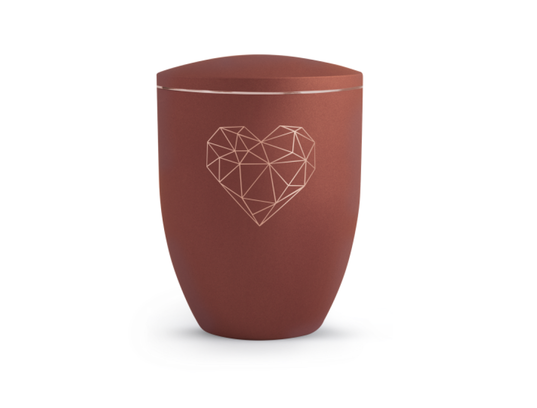 Edition Geometric, velvet rubin, kupferfarbenes Motiv Herz Edition Geometric, velvet rubin, kupferfarbenes Motiv Herz