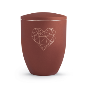 Edition Geometric, velvet rubin, kupferfarbenes Motiv Herz