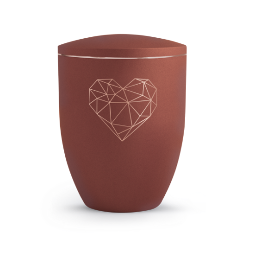 Edition Geometric, velvet rubin, kupferfarbenes Motiv Herz