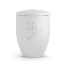 Edition Geometric, velvet weiß, kupferfarbenes Motiv Taube Edition Geometric, velvet weiß, kupferfarbenes Motiv Taube