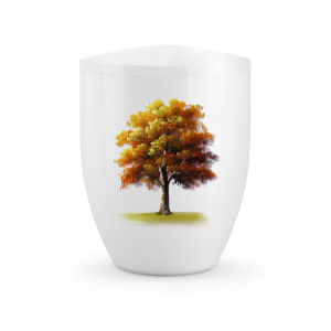 Edition Silva, Hochglanz weiß, Ahornbaum Herbst, biol. abbaub.