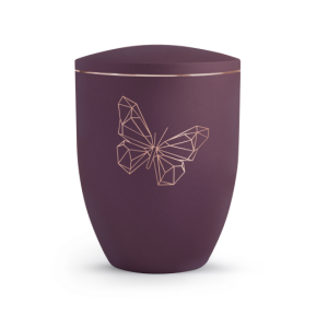 Edition Geometric, velvet berry, kupferfarbenes Motiv Schmetterling