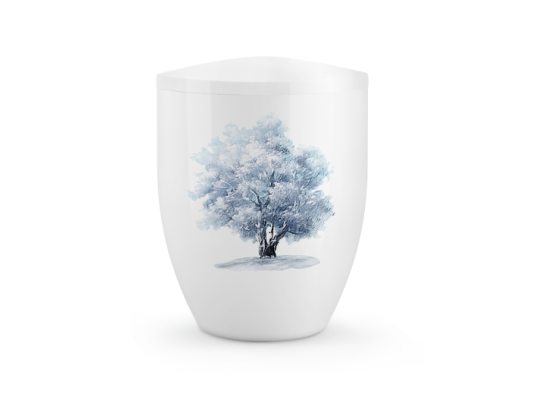 Edition Silva, Hochglanz weiß, Winterbaum, biol. abbaub.