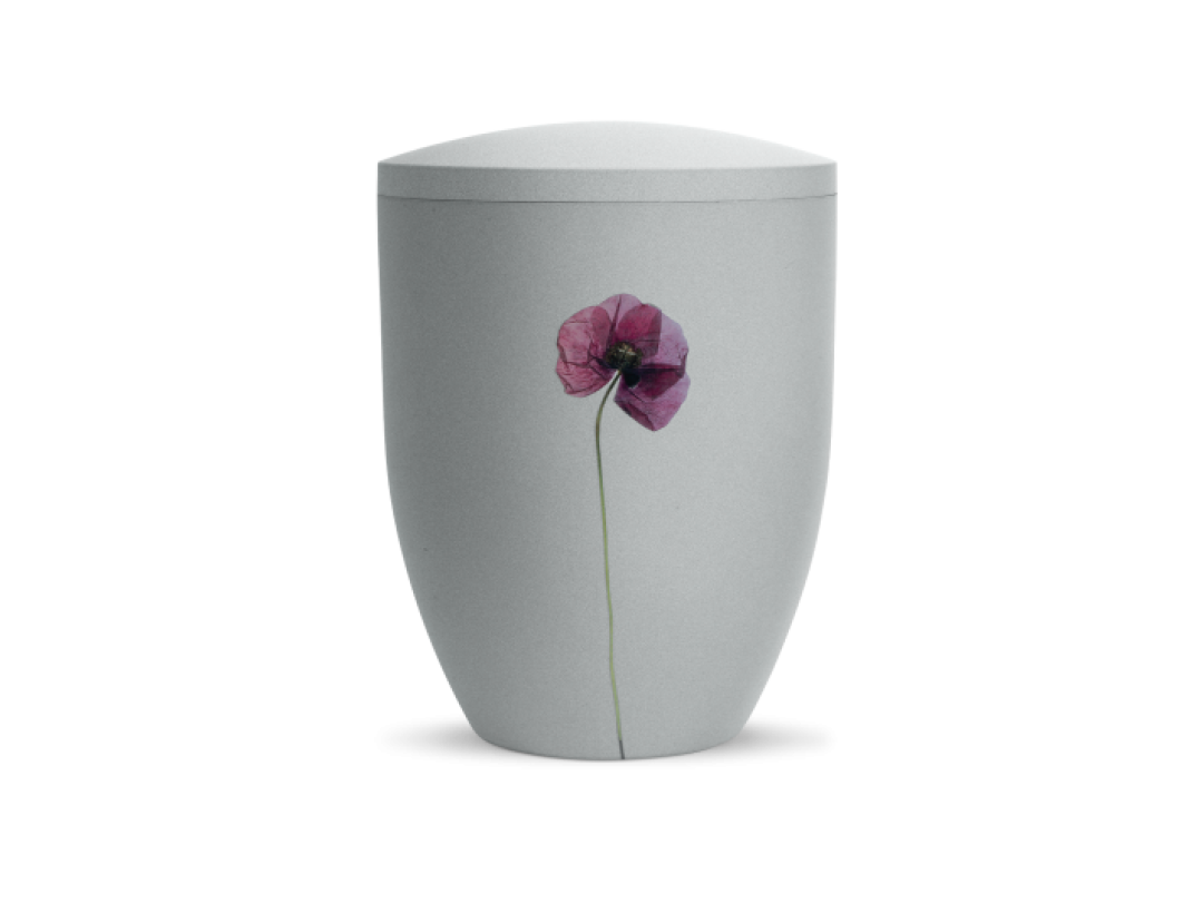 Edition By Nature, Samtton Grau, Mohnblume, biol. abbaubar Edition By Nature, Samtton Grau, Mohnblume, biol. abbaubar