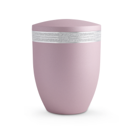 Edition Krypta, Samton Rosé, mattsilber eingefasstes glitzerndes Dekor, biol. abbaub. Edition Krypta, Samton Rosé, mattsilber eingefasstes glitzerndes Dekor, biol. abbaub.