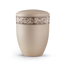 Edition Papyrus, Champagner, Dekor Federn, Band aus Pflanzenfasern, biol. abbaub.