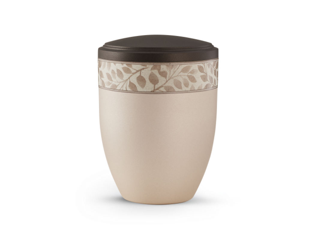 Edition Papyrus, Champagner/Siena, Dekor Zweige, Band aus Pflanzenfasern, biol. abbaub. Edition Papyrus, Champagner/Siena, Dekor Zweige, Band aus Pflanzenfasern, biol. abbaub.