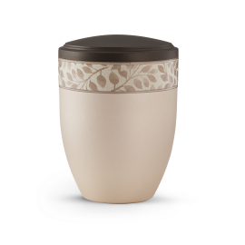 Edition Papyrus, Champagner/Siena, Dekor Zweige, Band aus Pflanzenfasern, biol. abbaub. Edition Papyrus, Champagner/Siena, Dekor Zweige, Band aus Pflanzenfasern, biol. abbaub.