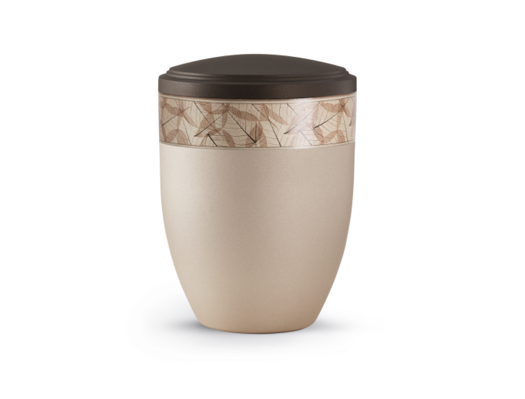 Edition Papyrus, velvet champagner/siena, Blätterdekor