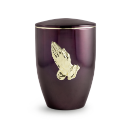 Edition Melina, aubergine lasiert, betende Hände, Cestal