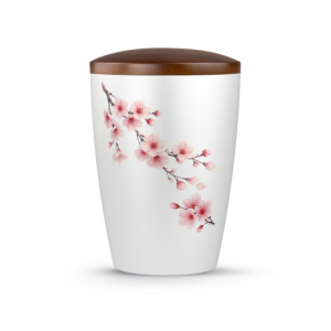 Edition Aurelia, Perlmutt weiss/dunkler Ahorn, Kirschblüte