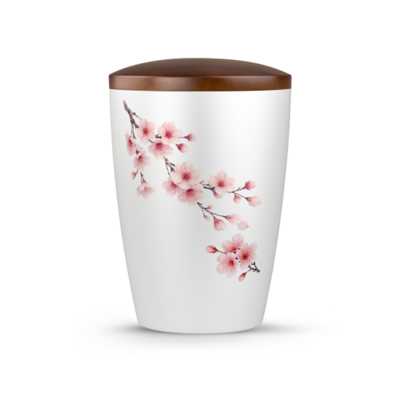 Edition Aurelia, Perlmutt weiss/dunkler Ahorn, Kirschblüte
