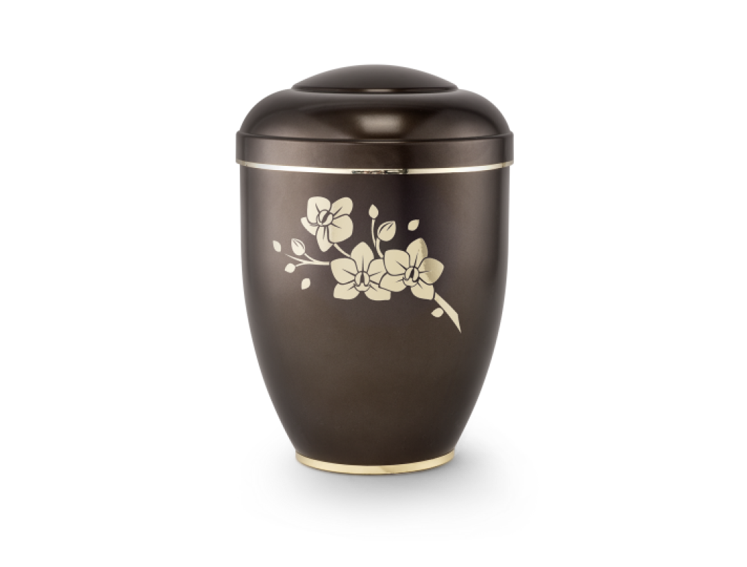 Edition Creatio, perlmutt chocolat, Fuß poliert, Orchidee, biol. abbaub. Edition Creatio, perlmutt chocolat, Fuß poliert, Orchidee, biol. abbaub.