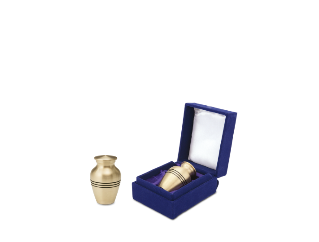 Kleinurne Messingguss Zierriefen inkl. Samtdose, 0,1 ltr.