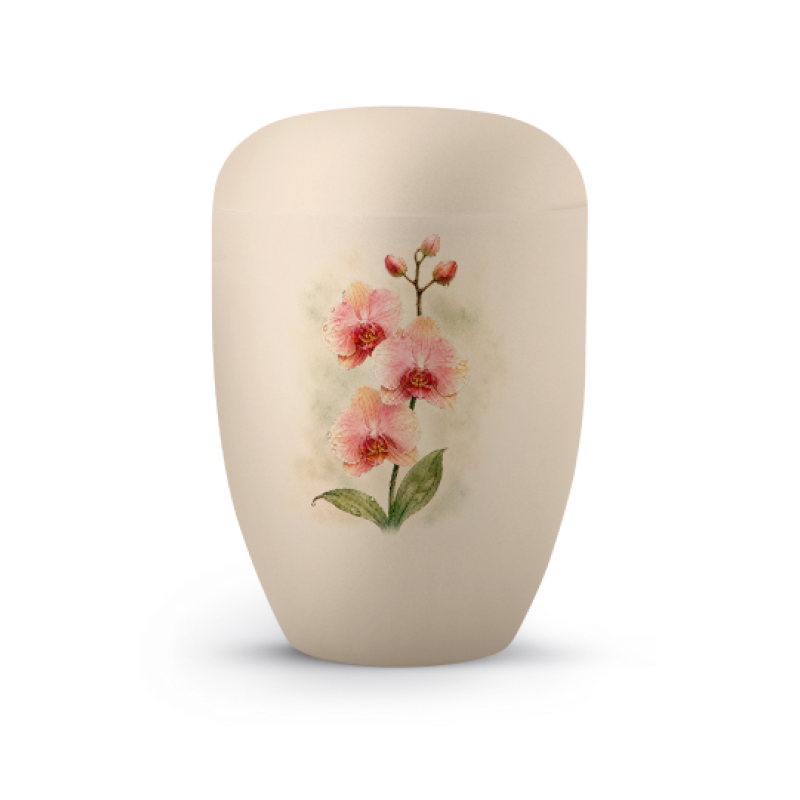Editon Horizon, Samton creme, mit Aufdruck Orchidee