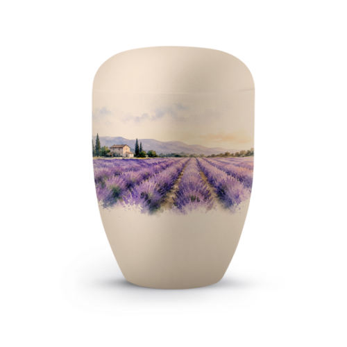 Editon Horizon, Samton creme, mit Aufdruck Lavendelfeld