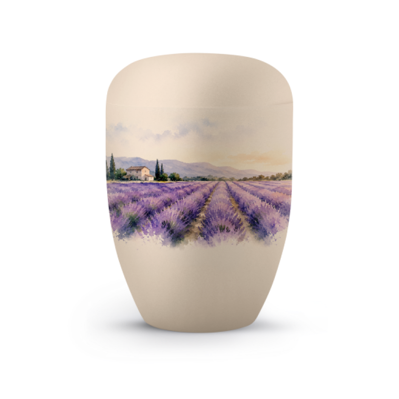 Editon Horizon, Samton creme, mit Aufdruck Lavendelfeld