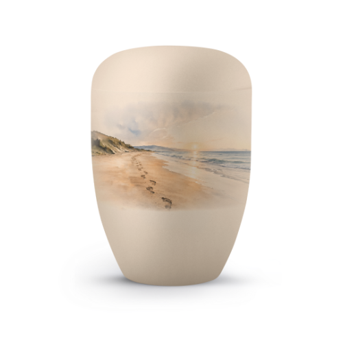 Editon Horizon, Samton creme, mit Aufdruck Spuren im Sand