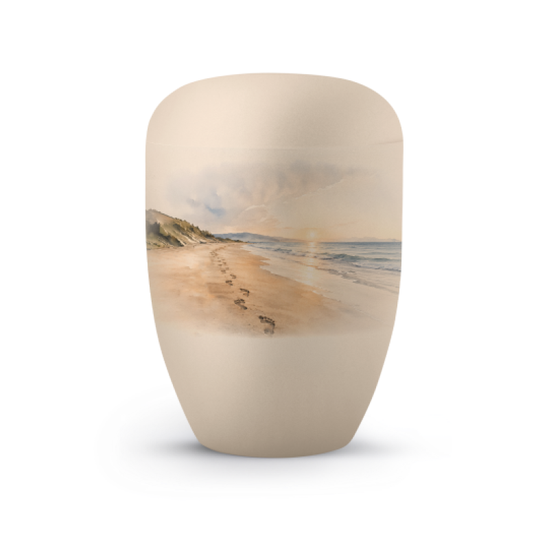 Editon Horizon, Samton creme, mit Aufdruck Spuren im Sand