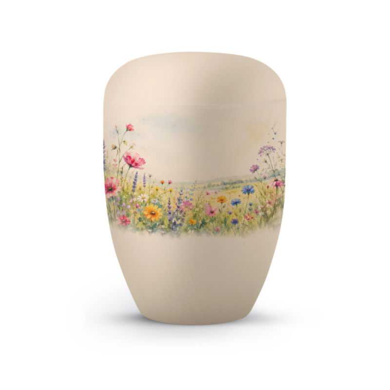 Editon Horizon, Samton creme, mit Aufdruck Blumenwiese