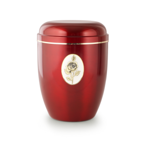 Cestal, rot glänzend, Goldstreifen, Rosenemblem