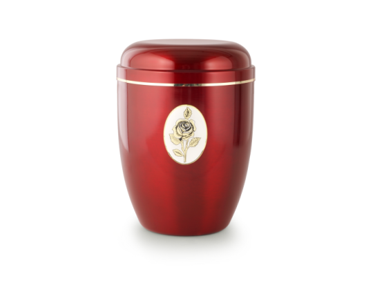 Cestal, rot glänzend, Goldstreifen, Rosenemblem