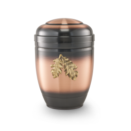 Kupfer, galvanisch gefärbt Messing-Eichenblätter