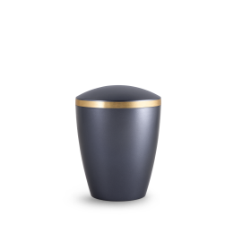 Edition Kleinurne, perlmutt mitternachtsblau, Goldband gebürstet, biol. abbaub.