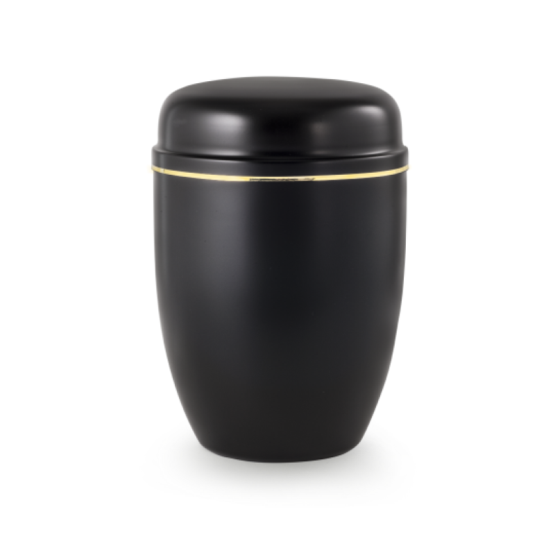 Stahl, schwarz, Goldband