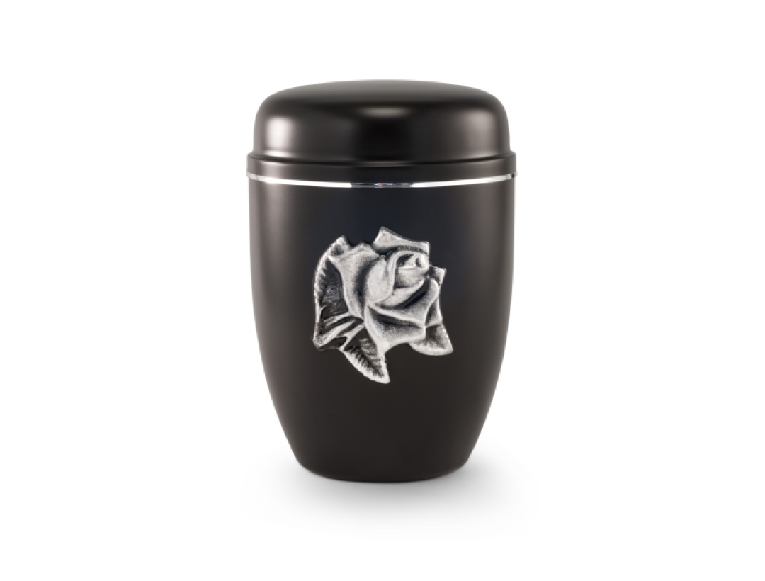 Cestal, schwarz, Silberstreifen, Rosenblüte Cestal, schwarz, Silberstreifen, Rosenblüte
