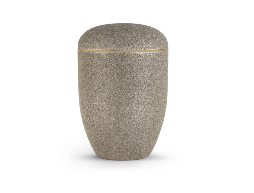 Edition Rocka, mit Sand beschichtet, velvet champagner, mit Baumwollkordel verziert Edition Rocka, mit Sand beschichtet, velvet champagner, mit Baumwollkordel verziert