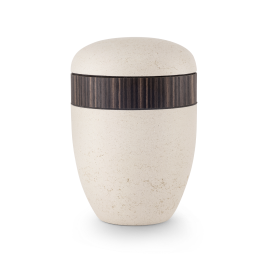 Terra-Jura Urne Edition Rocka, creme, Steinoptik geschliffen, Holz, biol. abbaub. Terra-Jura Urne Edition Rocka, creme, Steinoptik geschliffen, Holz, biol. abbaub.