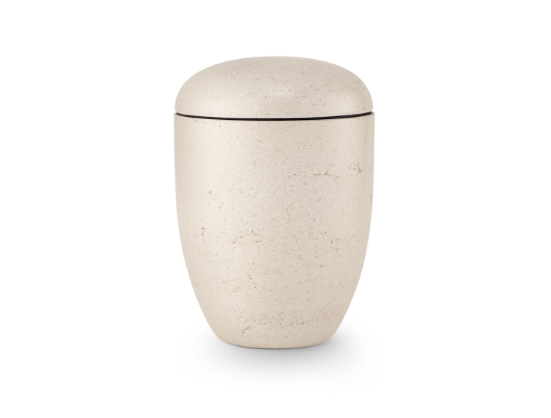 Terra-Jura Urne Edition Rocka, creme, Steinoptik geschliffen, biol. abbaub. Terra-Jura Urne Edition Rocka, creme, Steinoptik geschliffen, biol. abbaub.